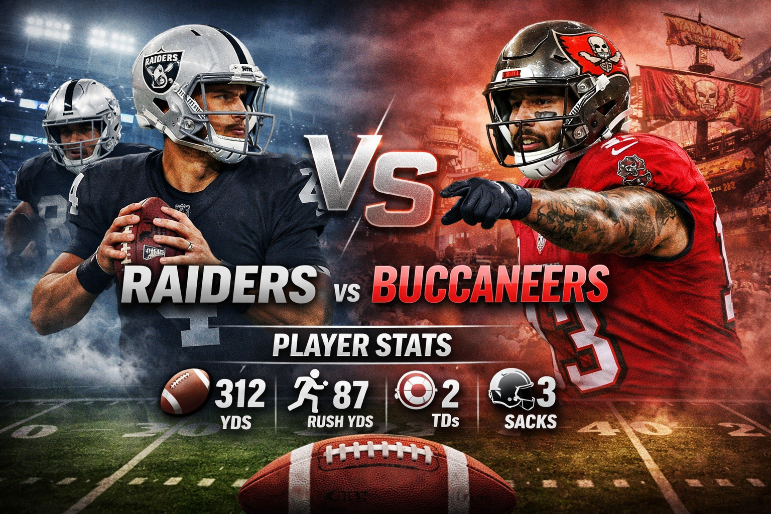 Las Vegas Raiders vs Tampa Bay Buccaneers Match Player Stats