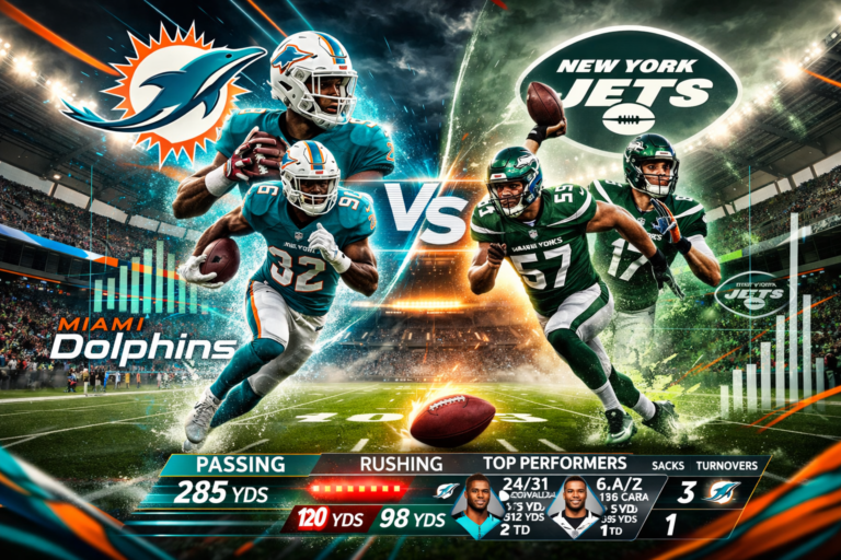 Miami Dolphins vs New York Jets Match Player Stats