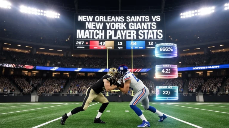 New Orleans Saints vs New York Giants Match Player Stats