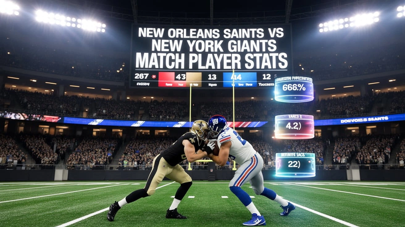 New Orleans Saints vs New York Giants Match Player Stats